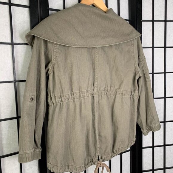 Anthropologie Military Cropped Coat Green Medium - Picture 6 of 7